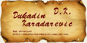 Dukadin Karadarević vizit kartica